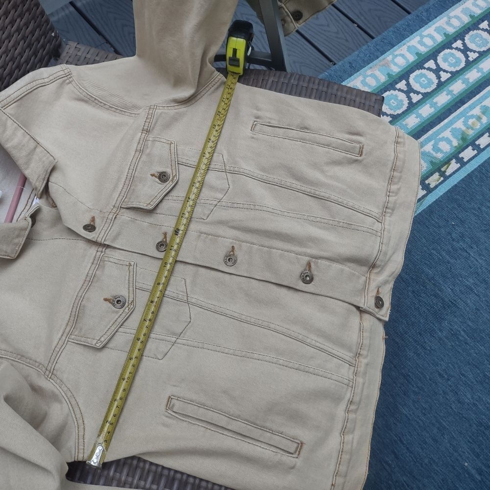 Jos A Bank Tailored Fit Men's Tan Jean Jacket - Picture 3 of 5